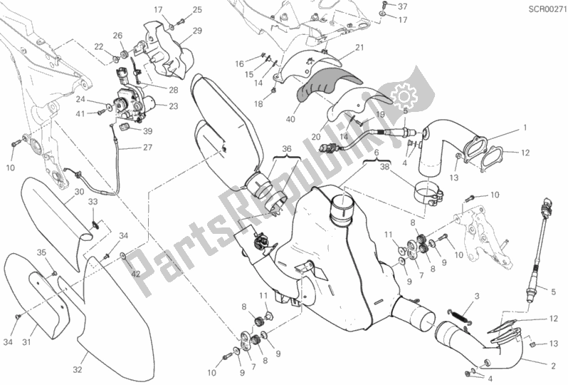 Alle onderdelen voor de Uitlaatsysteem van de Ducati Multistrada 1260 S ABS Thailand 2018